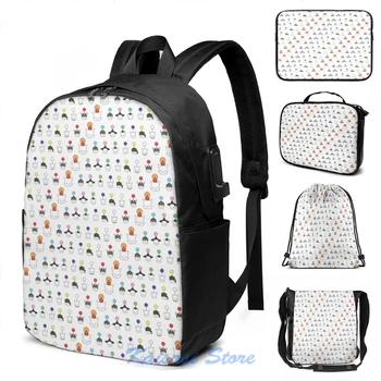 

Good King Moggle Mog XII and his minions USB Charge Backpack men School bags Women bag Travel laptop bag