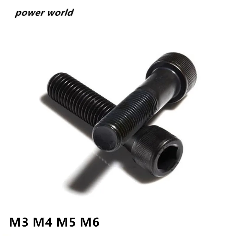 M3 M4 M5 M6 DIN912 болты с шестигранной головкой из углеродистой стали черные винтовые