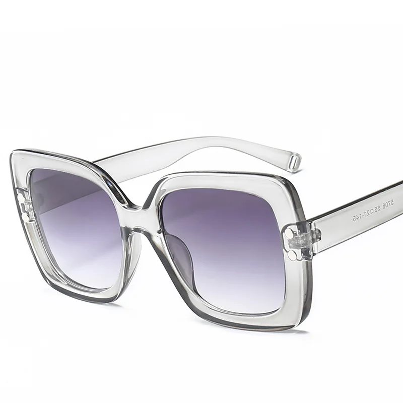 Muselife негабаритные солнцезащитные очки для женщин Роскошные прозрачные градиентные солнцезащитные очки большая оправа винтажные очки UV400 очки для леди