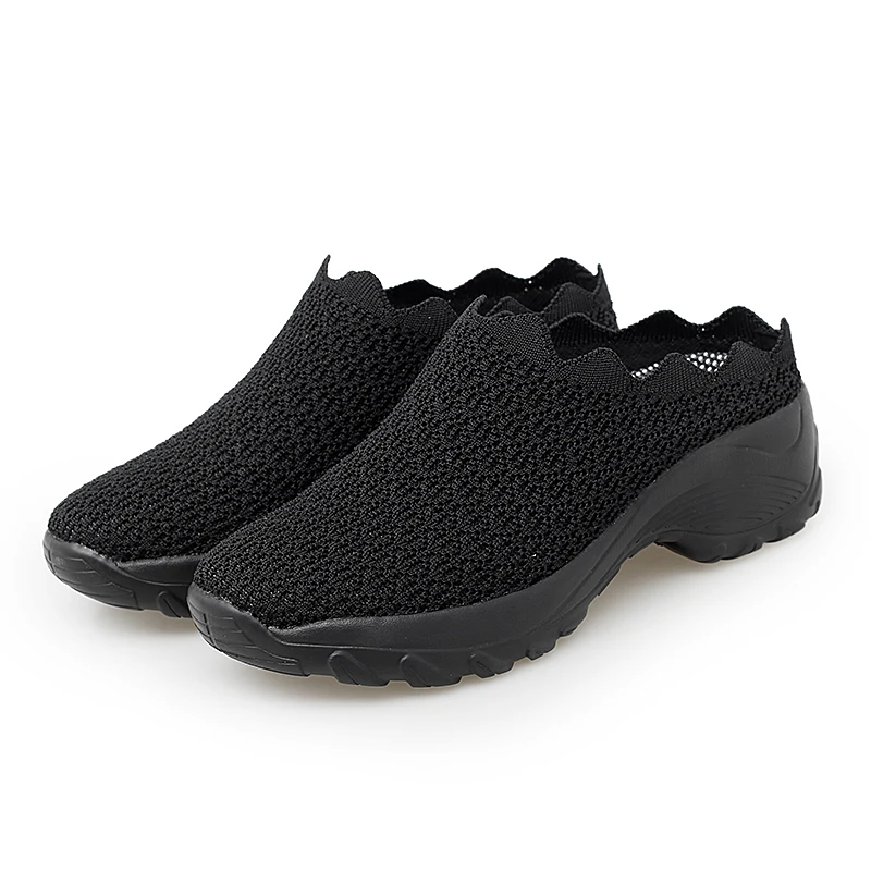 Women Slip On Half Platform Flats Breathable Mesh Casual Shoes women shoes women flats casual shoes