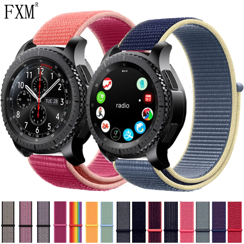 

FXM Gear S3 Frontier Strap for Samsung Galaxy Watch 46mm 42mm Active 2 Nylon 22mm Watch Band Huawei Watch Gt Strap Buckle