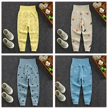 Штаны для маленьких мальчиков с высокой талией; штаны-шаровары для новорожденных; хлопковые леггинсы для маленьких девочек; детские брюки; повседневная детская одежда