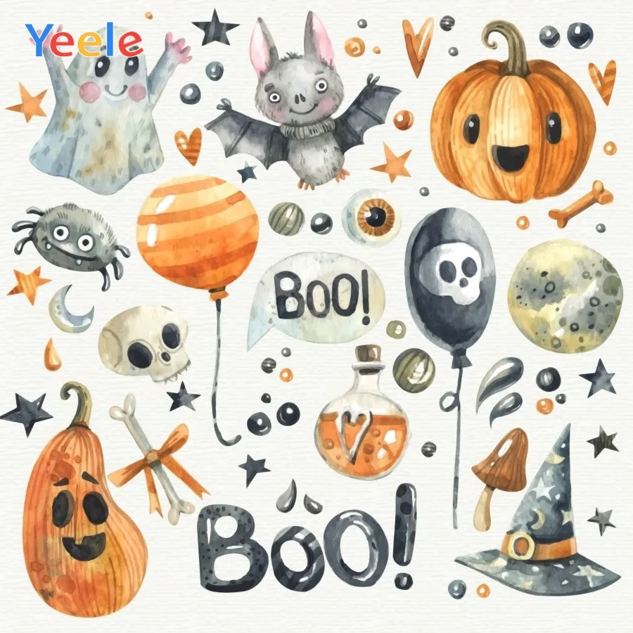 

Yeele Halloween Scary Party Portrait Decor Pumpkins Photography Backdrops Personalized Photographic Backgrounds For Photo Studio