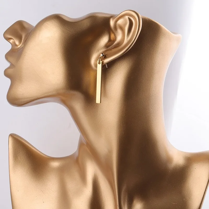 3 пары модные из нержавеющей стали зеркальные полированные прямоугольные женские серьги соединители Linkers для DIY серьги ювелирные изделия