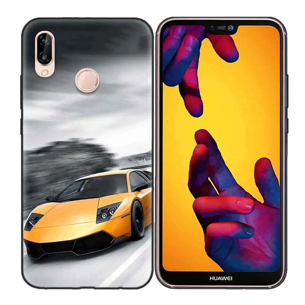 Небесно-голубой Черный мягкий силиконовый чехол для huawei P9 P10 P20 P30 mate 10 20 Lite Pro P Smart Z Plus Nova Shell Prime Hot Car Au - Цвет: Небесно-голубой