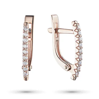 

Earrings made of red gold with diamond e0201sg08200108