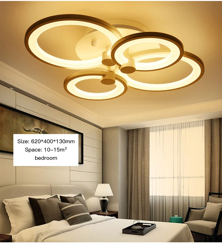 bedroom chandelier Modern Minimalist LED Chandelier For Living Room Bedroom Dining Kitchen Ceiling Light Smart Remote Control Round Ring Fixtures kitchen chandelier