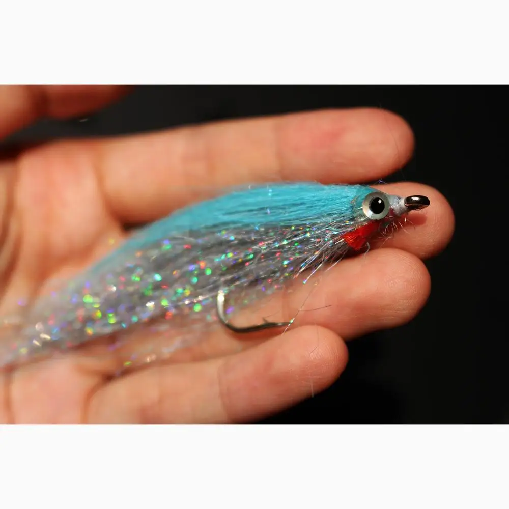 

Tigofly 10 pcs 10 colors 1/0 4cm High Carbon Hook Holo Silver Salmon Trout Sea Bass Steelhead Minnow Fly Fishing Flies Lure Set
