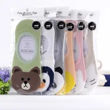 Однотонные носки с животным принтом женские хлопковые носки с рисунком панды, утиный Пингвин, медведь весенне-летние мягкие удобные милые носки с героями мультфильмов