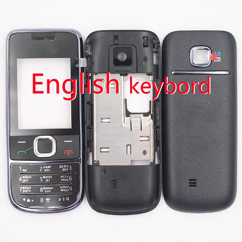 Чехол-накладка для Nokia 2700C 2700, передняя рамка+ средняя рамка+ задняя крышка+ клавиатура на английском, русском и арабском языках, новинка - Цвет: English