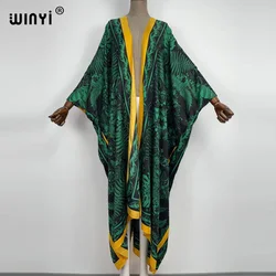 WINYI 2021 Oversized Beach Kimono With Sashes Bohemian Vintage Slim Sexy Long Cardigan Women Big Sleeve sukienka Fringe Cover-Up