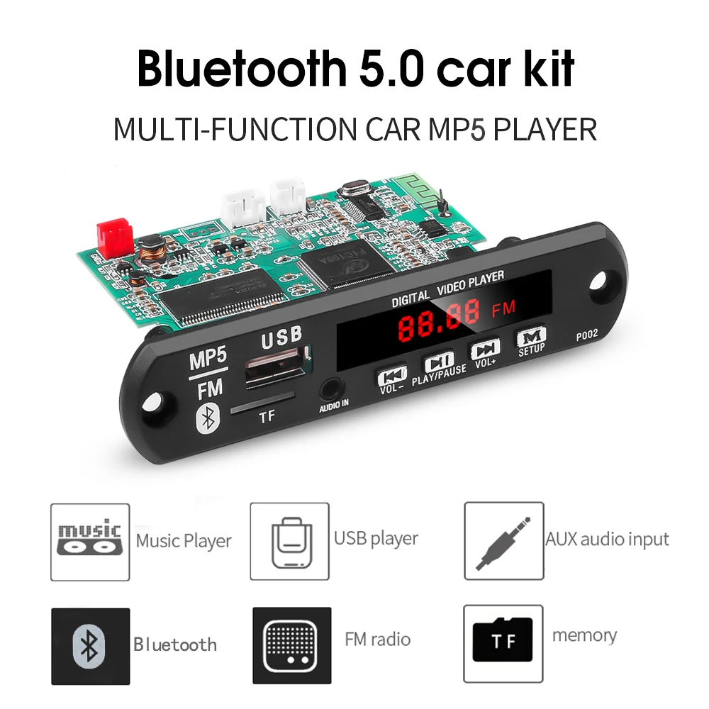 5 V-12 V MP3 Mp5 аудио и видео модуль детектора Поддержка bluetooth USB TF MP3 WAV MP4 AVI без потерь декодирования Diy Kit PCB модуль