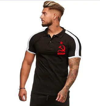

Summer Men's Polo Shirt for CCCP Car Logo Solid Color T Shirts Cotton Mens Short sleeve Mens Fashion lapel Tops Clothes H