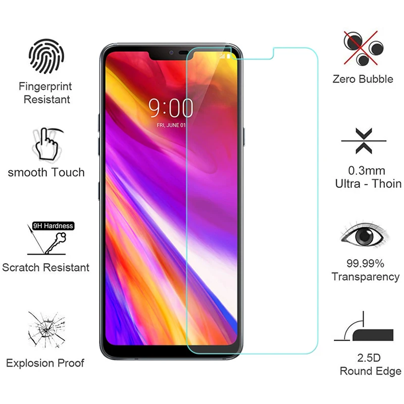 Tempered Glass For LG V40 V30 Full Cover Screen Protector For LG V30 Plus Explosion Proof Protective Film Glass + Camera Lens