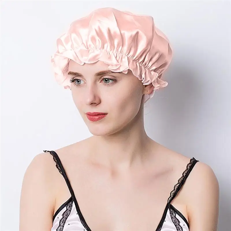Женский двухслойный Чепчик для сна домашняя ванная комната Душ шапочка на шнурке