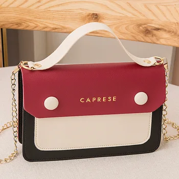 

2020 Spring Summer Women Mini Bag New Color Matching Simple Fashion Crossbody Bag Korean-Style Messenger Chain Shoulder Bag