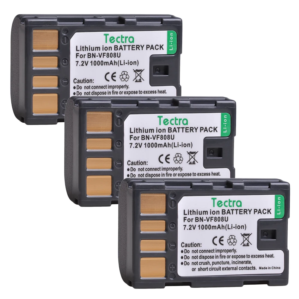 3Pcs Bn-Vf808 Bn-Vf808U Bn Vf808 Batteria Per Jvc Bn-Gz-Hd7 Gz-Mg575 Gz-Mg555 Gr-D750 Gr-D760 Gr-D740 Gz-Mg255 Batteria
