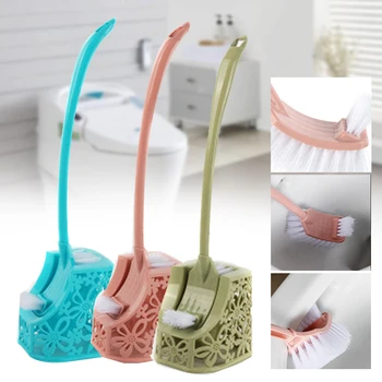 

Spot Long Handle Double-sided Toilet Brush Corner Deep Cleaning Bathroom Toilet Bowl Brush with Holder VJ-Drop