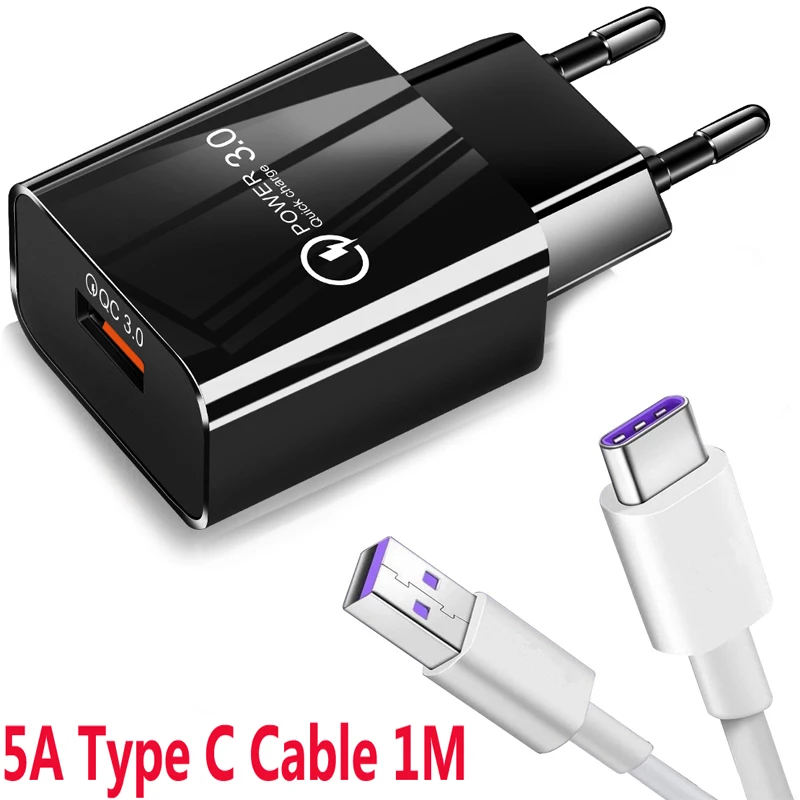 Quick Charge QC 3.0 Phone Charger Travel Fast Charging Adapter For Samsung S8 S9 S10 Plus 5G S10E Note 8 9 10 Pro | Мобильные