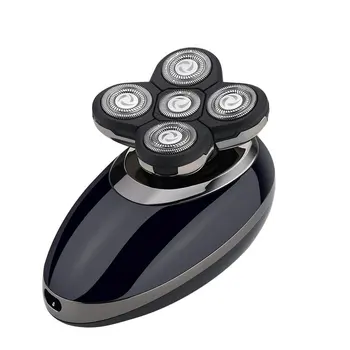 

Five-headed Hair Clipper Beard Knife Black Electric Shaver Rechargeable Washable Smart Razor Multi-function Beard Knife