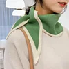 Korean Winter Woolen Knit Elastic Bow Cross Warm Scarf Female Solid Color Triangular Scarve Soft False Collar Neck Guard Bib O36 ► Photo 2/6