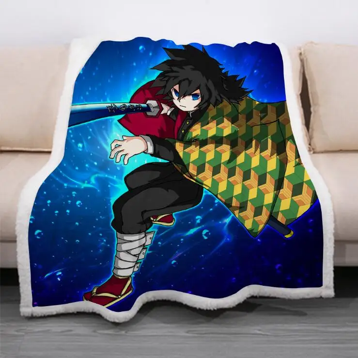 

Demon Slayer 3D Blanket Fleece Cartoon Art Print Children Warm Bed Throw Blanket newborn bayby Blanket style-03