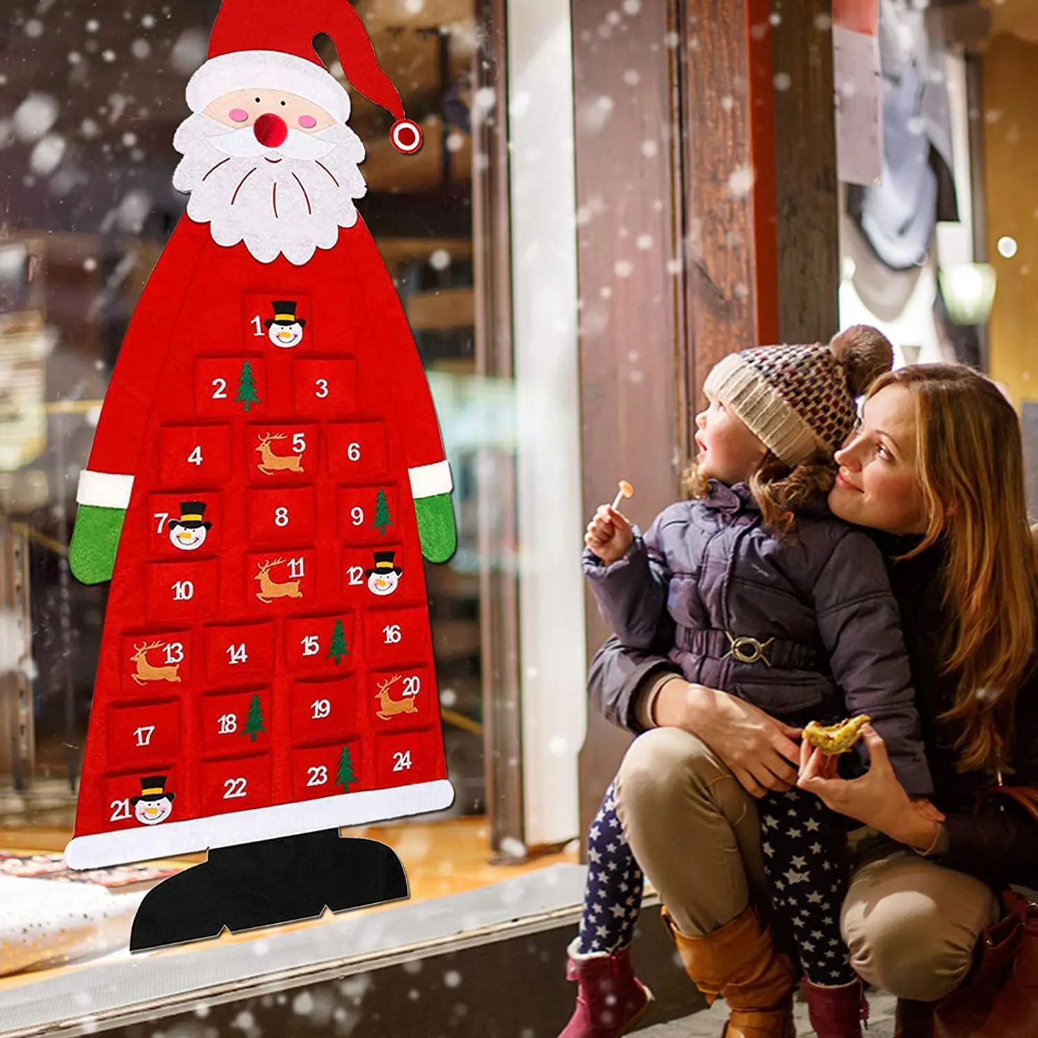Baby Montessori Toy 32pcs DIY Felt Christmas Tree Toddlers Busy Board Xmas Tree Gift For Boy Girl Door Wall Ornament Decorations