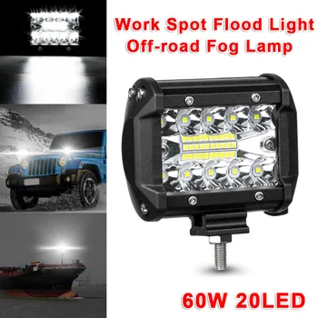 

60W 4INCH 20LED Waterproof Work Light LED Light Bars Spot Flood Beam For Work Driving Offroad Boat Car Tractor Truck Forklift AT