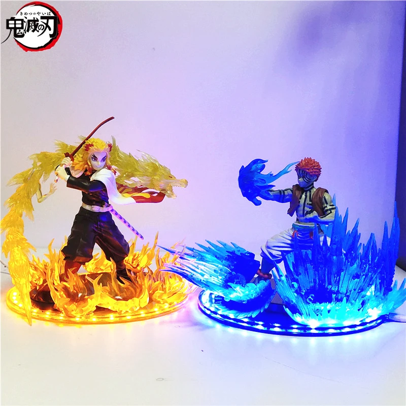 鬼滅の刃 170 Pvc Ledアクションフィギュア キメツノヤイバレンゴク京十郎vs赤田 アニメ玩具 Null Aliexpress
