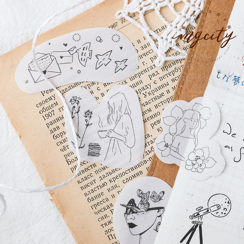

30sheets Salt system Sticker Pack Dreamland Creative Fresh bullet journal DIY Decoration Cute Diary scrapbook stickers kawaii