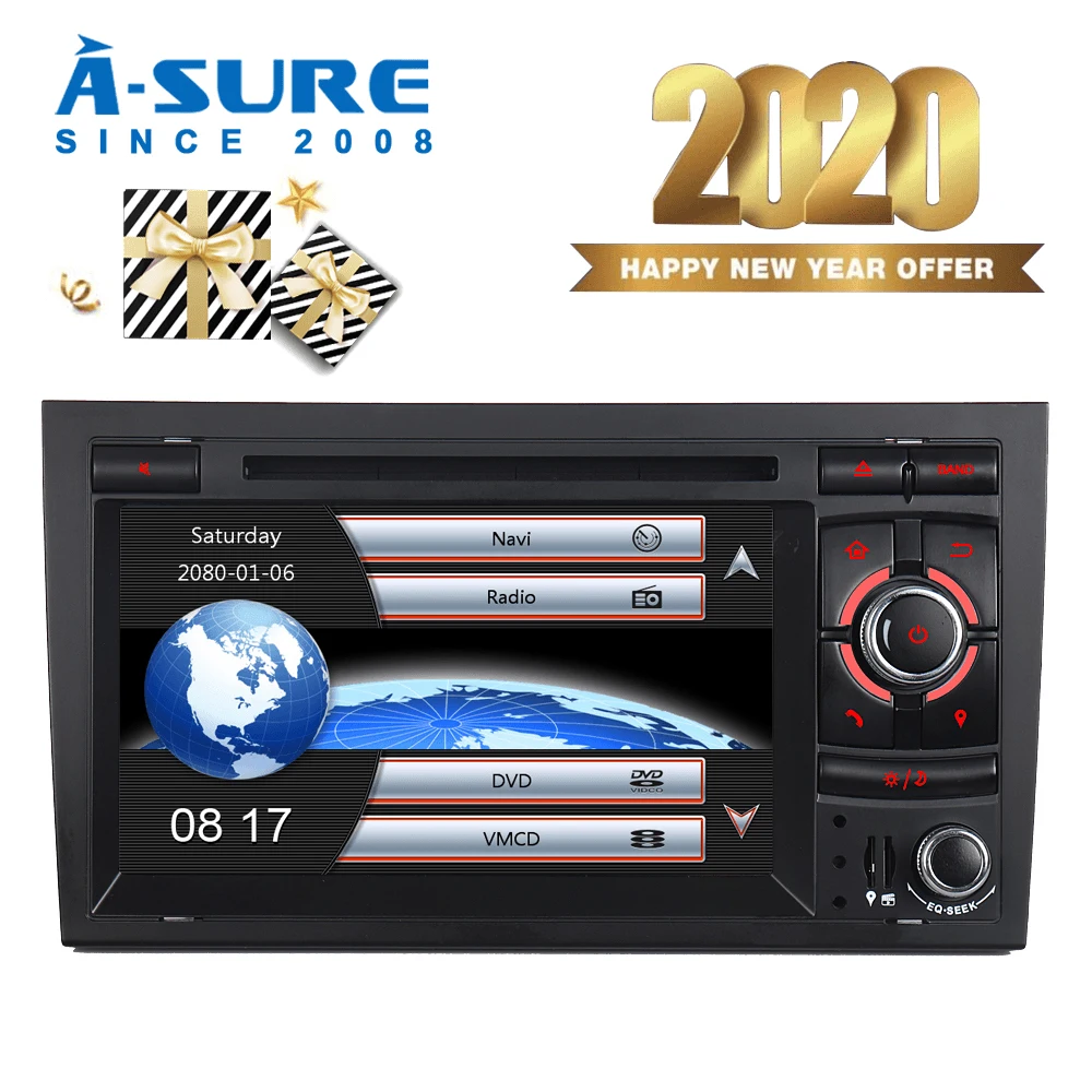Автомобильная Мультимедийная магнитола A-Sure 2 Din для Audi A4 2002-2007 S4 RS4 с 3G GPS SWC RDS DAB +