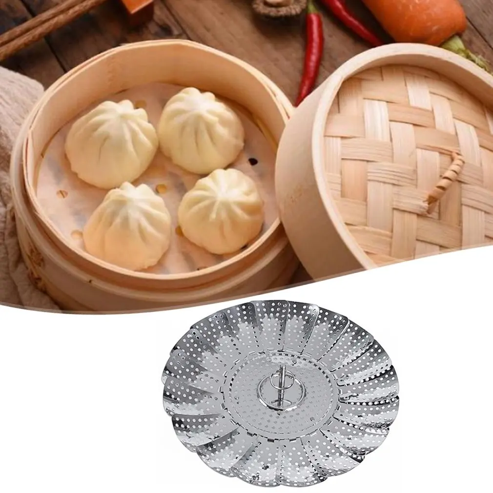 Stainless Steel Folding Steamer Rack Holder Multifunction Kitchen Accessories Tool Food Pot Steaming Tray Stand