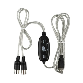 

MIDI to USB Cable Converter Connector PC to Synthesizer Music Keyboard Adapter for Home Music Studio