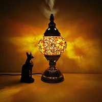 Turkish mosaic table Lamp vintage art deco Handcrafted lamparas de mesa mosaic Glass romantic bed light lamparas con mosaicos 2