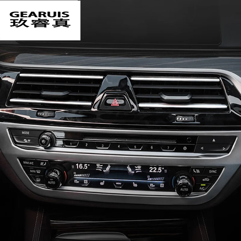 

Автомобиль Стайлинг переднее вентиляционное отверстие панель центральная полоса крышки наклейки отделка для BMW 5 серии G30 G38 интерьер авто аксессуары