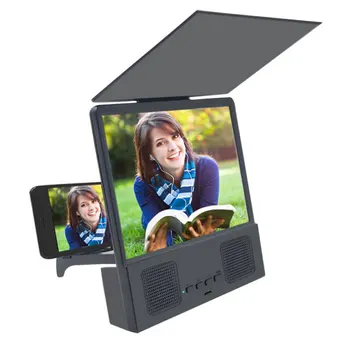 

3D Multifunction Mobile Phone Screen Magnifying Glass 8.5inch HD Acrylic Lens Foldable Bracket Magnifier with Bluetooth Speaker