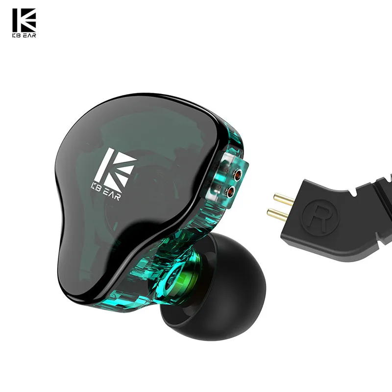 

Наушники-вкладыши KBEAR KS2 1BA + 1DD, Hi-Fi, спортивный монитор, наушники для бега, игровая гарнитура с 2-контактным разъемом 0,78 мм, KBEAR KB04 TRI I3