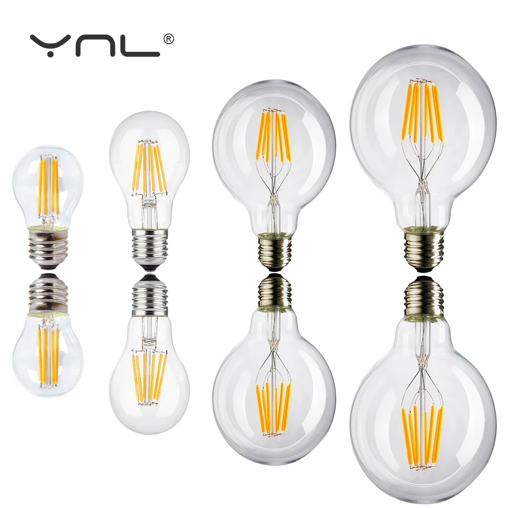 Ретро Винтаж античный 220 В светодиодный светильник накаливания E27 Светодиодная