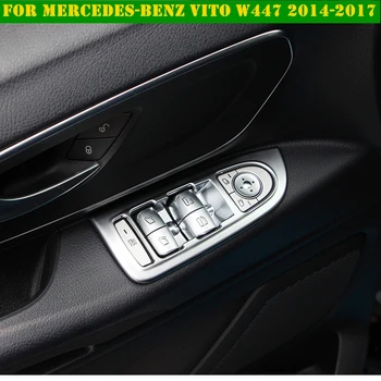 

Interior For Mercedes-Benz Vito W447 2014 - 2018 Inside Door Handle Panel Sticker Surround Window Lift Switch Cover Trim