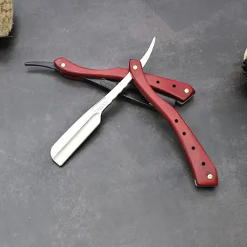 

Retro Folding Stainless Steel Razor Wooden Handle Double-sided Blade Shaver Face Hair Shaving Knife