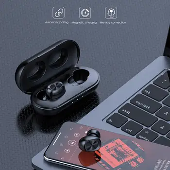 

Universal Wireless Bluetooth 5.0Earphones Handsfree Touch Control Earbuds w/Charge Box Waterproof and Dustproof in-ear headset