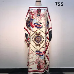 Elegant Women's Printed Batwing Maxi Dress - Fashionable Summer and Autumn Party Wear - One Size (5)