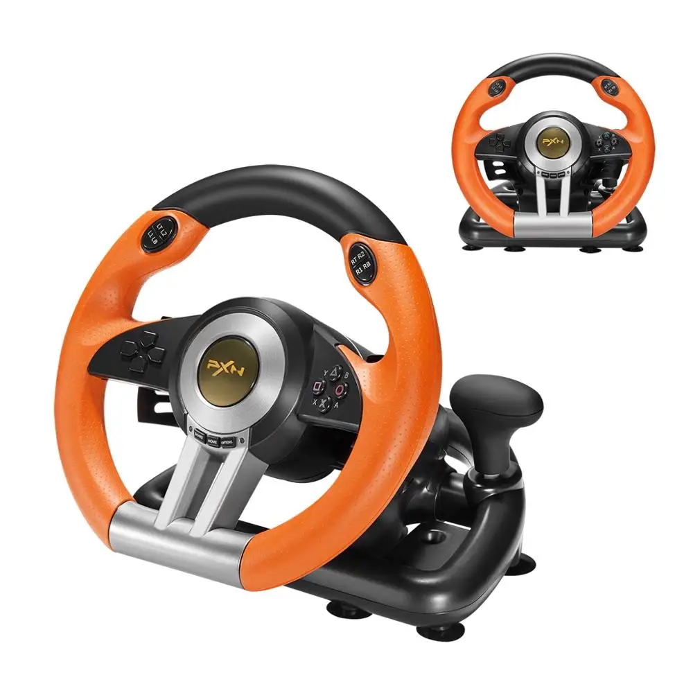 Racing Game Steering Wheel 180° Degree Usb Vibration Dual Motor