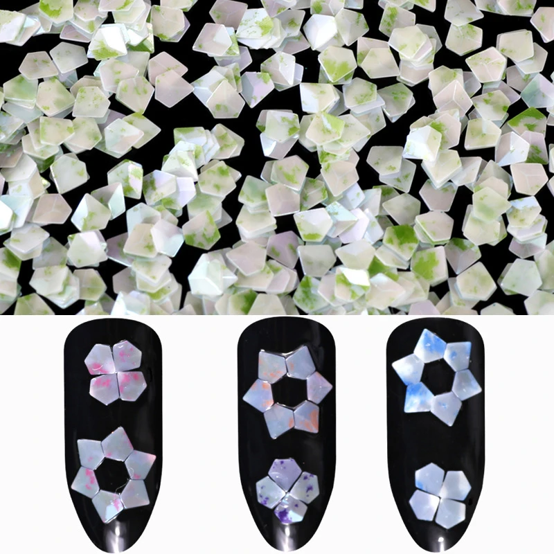 

12 Color 3D Three-dimensional Diamond Sequins Color Nail Stickers & Decals Varnish Sheet Jade Series Nail Decorations