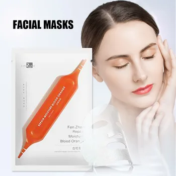 

Wholesale 10pcs Facial Mask Orange Essence Sheet for Deep Moisturizing Face Skin Shrink Pores Skin Care Women Female M3