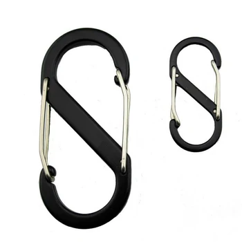 

Mini Size S Type Carabiner with Lock Mini Keychain Hook Anti-theft Outdoor Camping Backpack Buckle EDC Tool