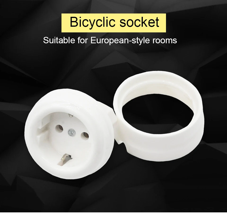 conjunto de melhoria da casa europeia interruptor de botão de cerâmica tomada ue interruptor de lâmpada de parede