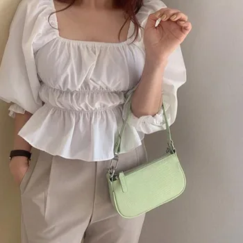 

French Underarm Women Hand Bag Niche Design Simple Lizard Pattern Chain Bag 2020 New Single Shoulder Bag Bolso Mujer E1TP