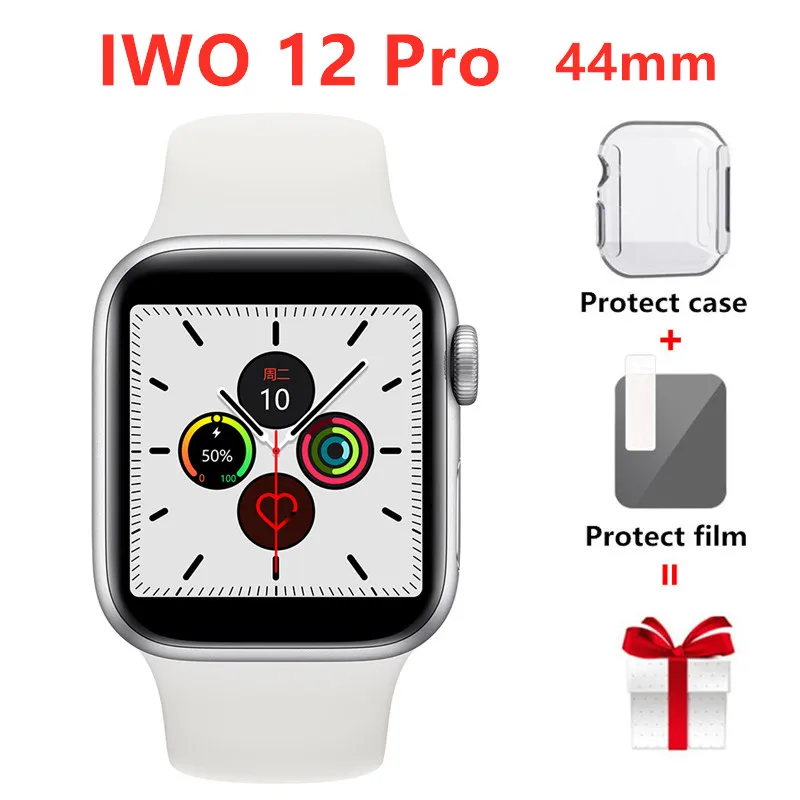 IWO 12 Pro мужские IP68 Водонепроницаемые умные часы серии 5 1:1 44 мм чехол для Apple IOS Android PK iwo 11 IWO 10 8 IWO12 w34 Smartwatch - Цвет: White