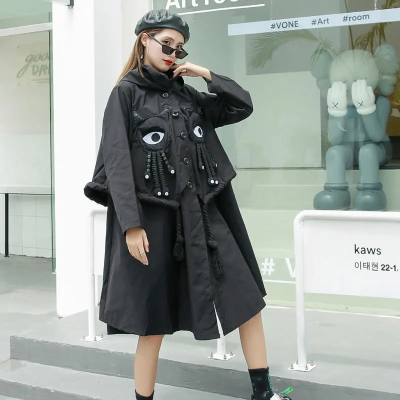 XITAO Streetwear Plus Size Trench Coat for Women
